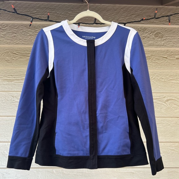 Soft Surroundings Color‎ Block Stretch Light Blazer Size S - Picture 1 of 9